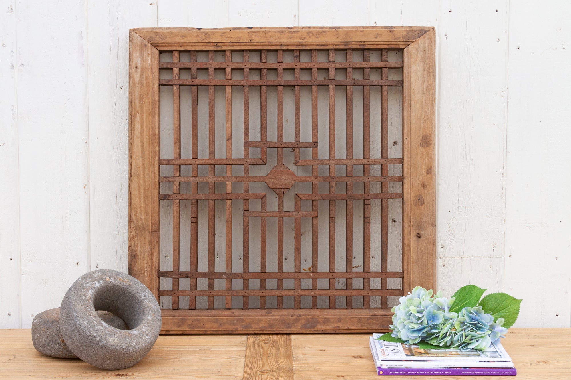 DE-COR | Ispirazione globale, Antica finestra asiatica in legno ossidato