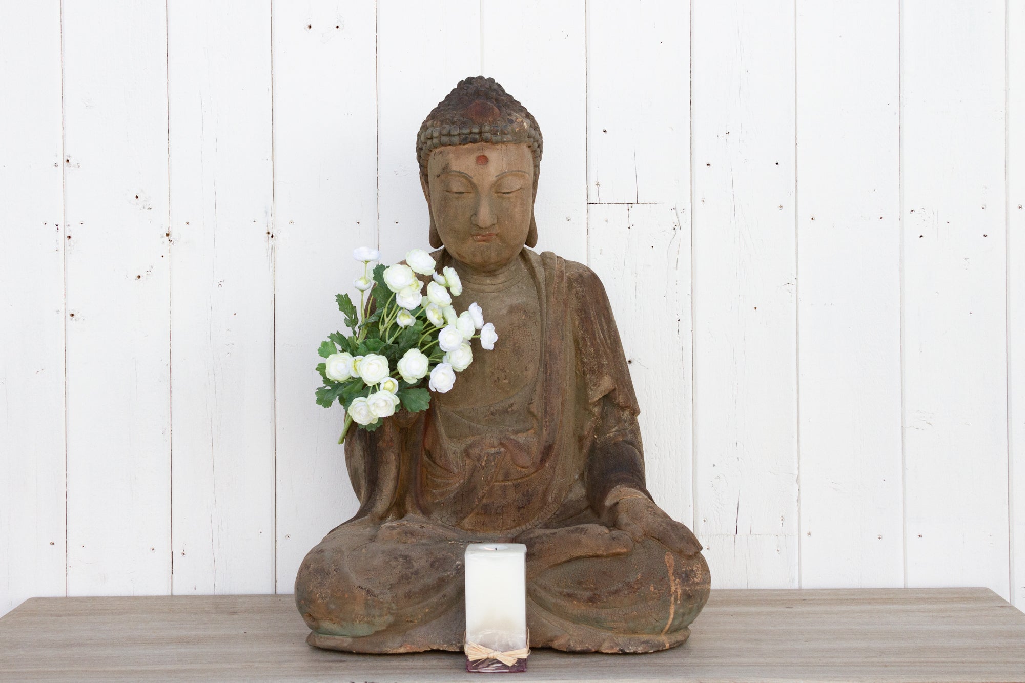 DE-COR | Ispirazione globale, Antico Buddha Mediatore in legno scolpito