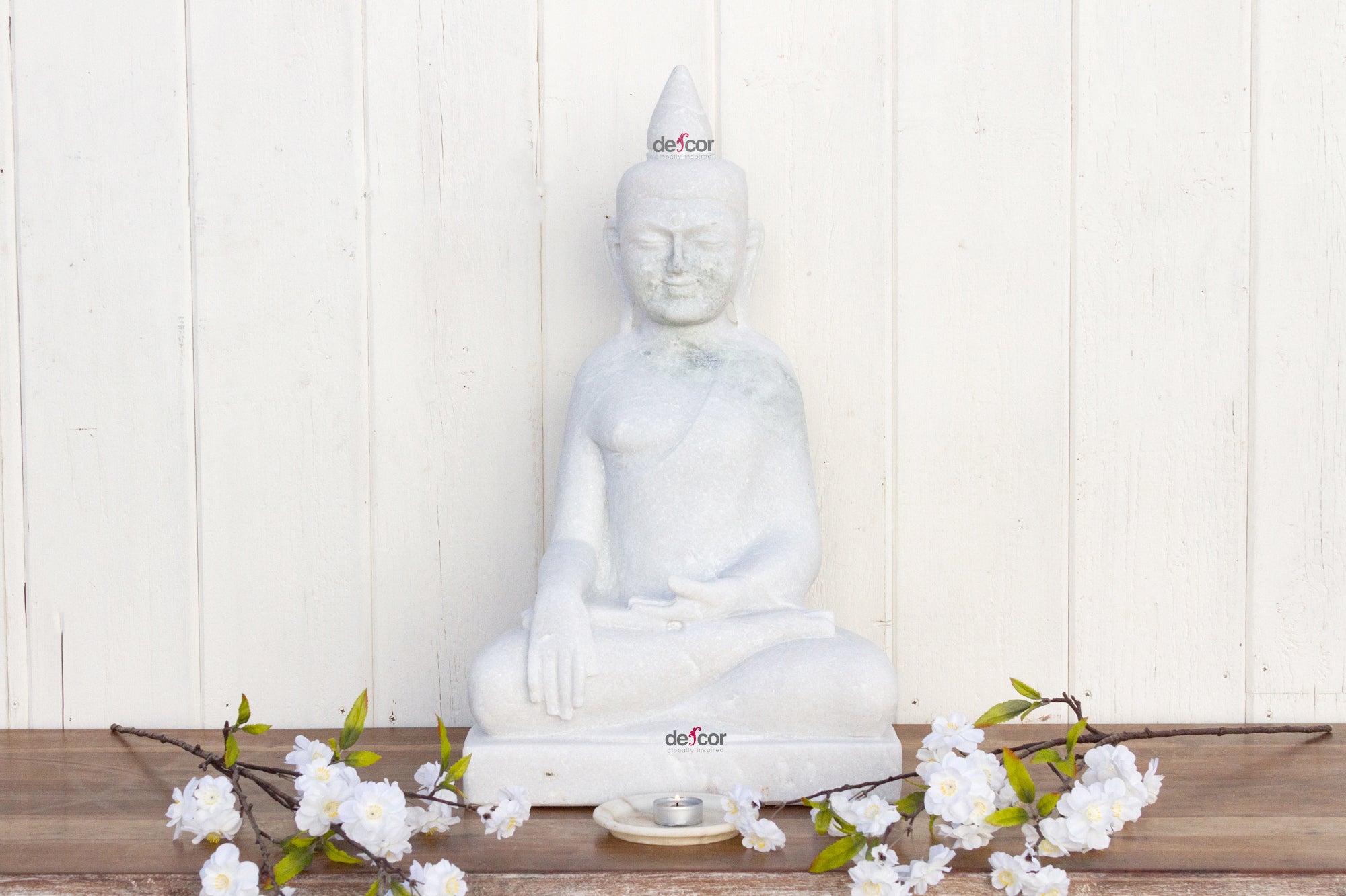 DE-COR | Ispirazione globale, Buddha Bhumisparsha in marmo bianco