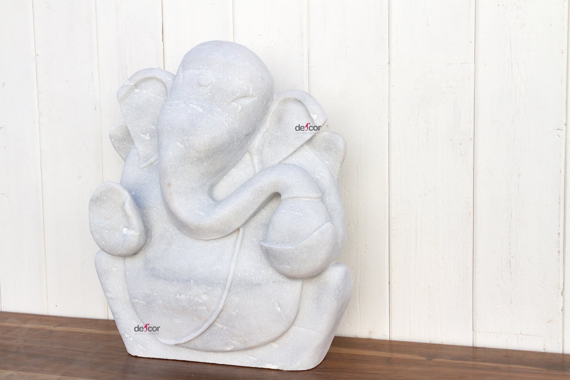 DE-COR | Ispirazione globale, Ganesh da giardino in marmo splendidamente scolpito (commercio)