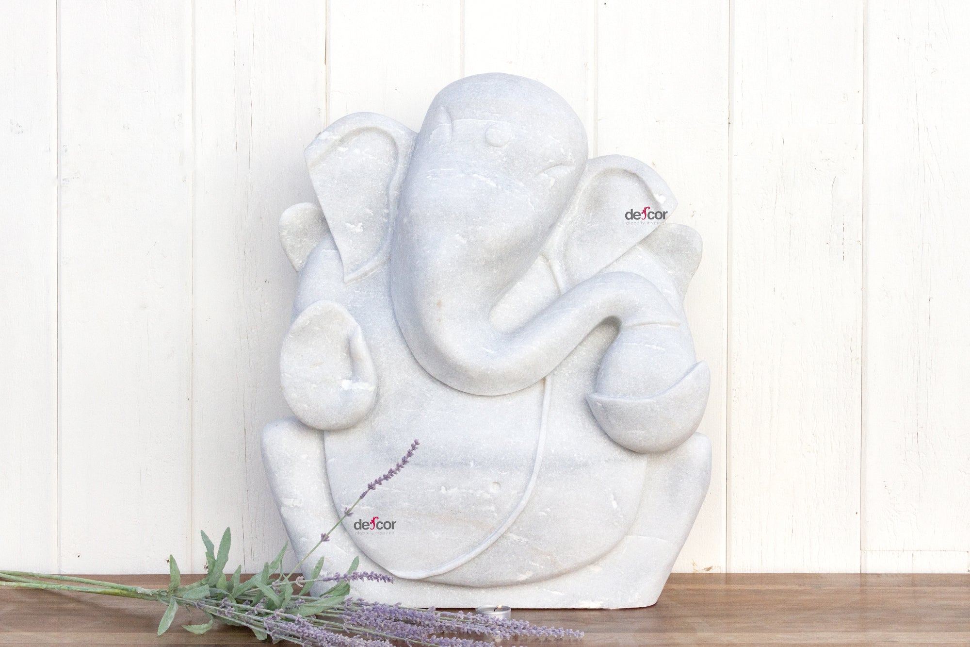 DE-COR | Ispirazione globale, Ganesh da giardino in marmo splendidamente scolpito