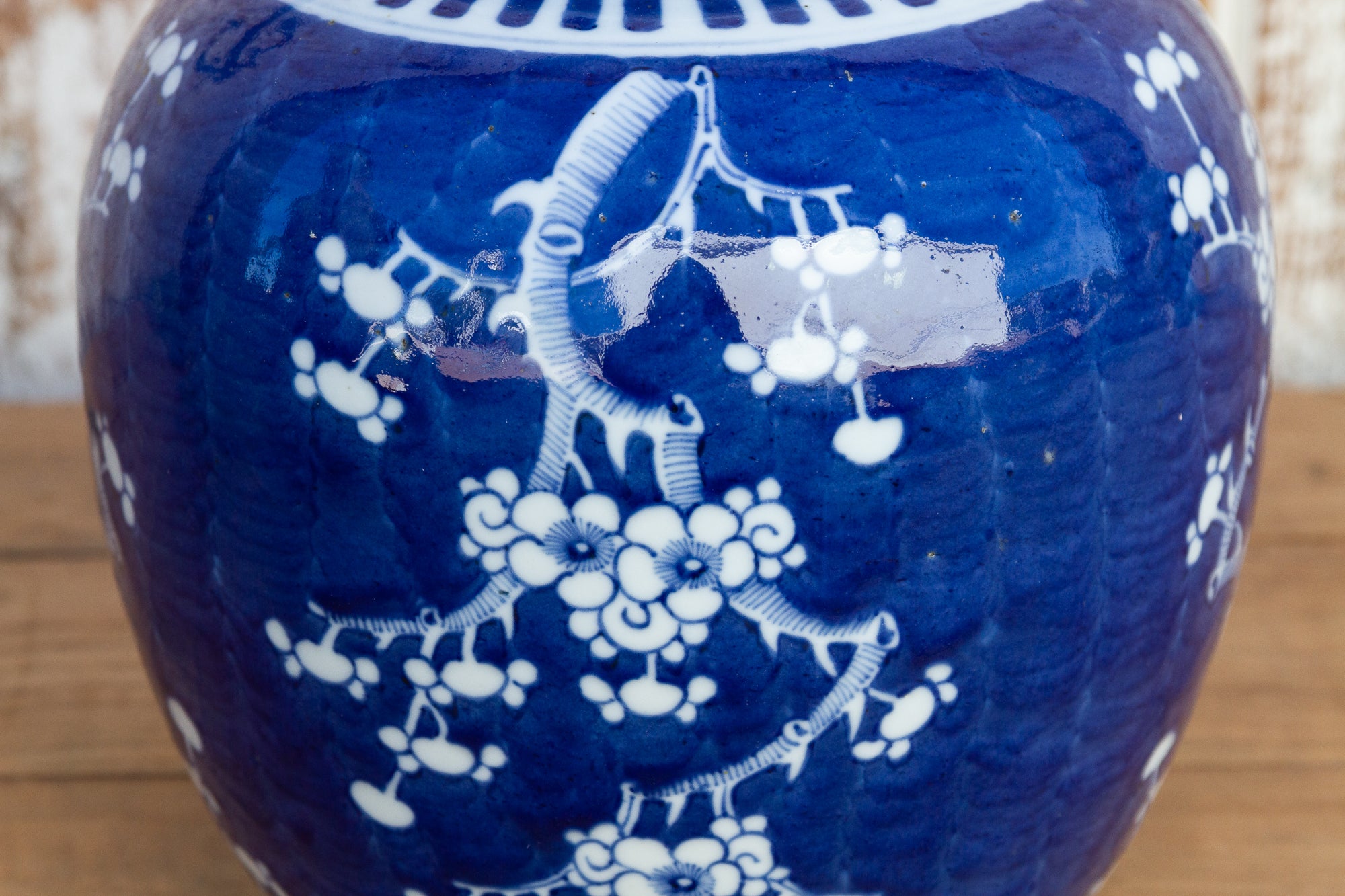 DE-COR | Ispirazione globale, Incantevole vaso asiatico con coperchio floreale blu