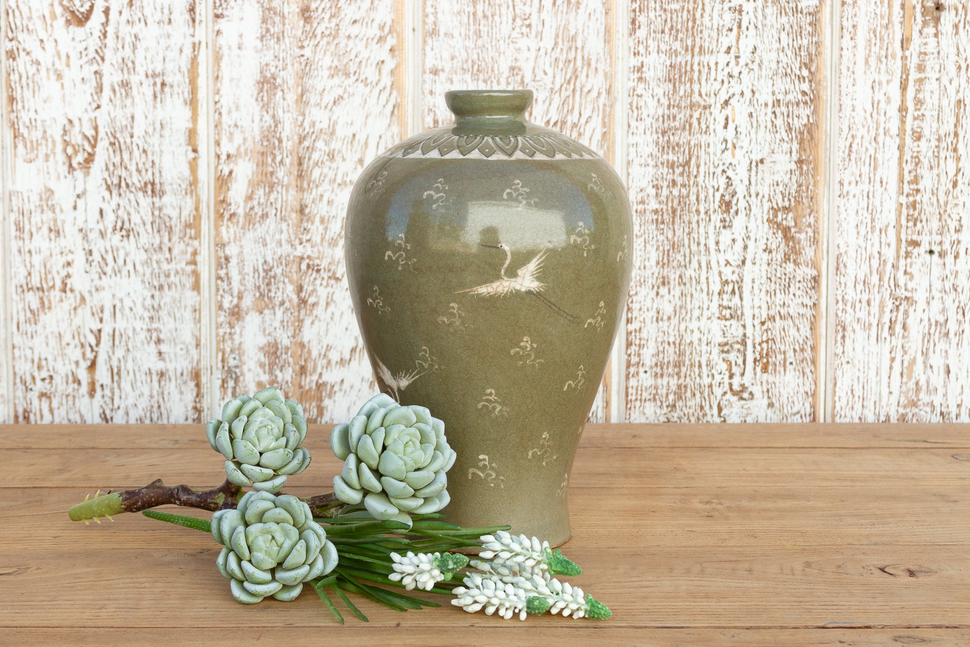 DE-COR | Ispirazione globale, Incantevole vaso coreano d'epoca smaltato di verde