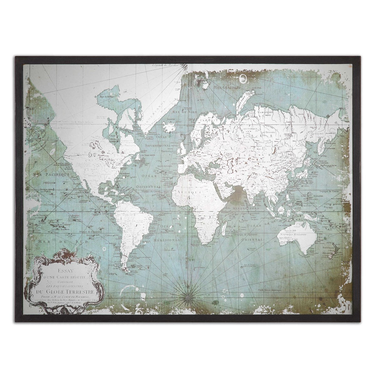 L'azienda Uttermost, Mappa del mondo a specchio con cornice