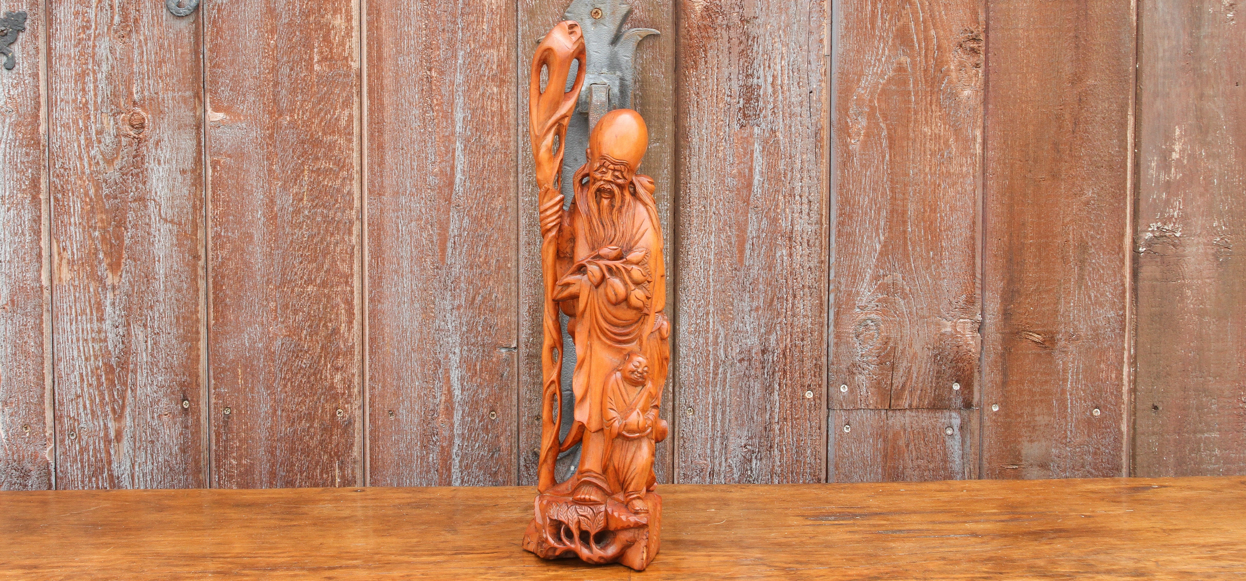 DE-COR | Ispirazione globale, Statua asiatica in legno di Shoulau