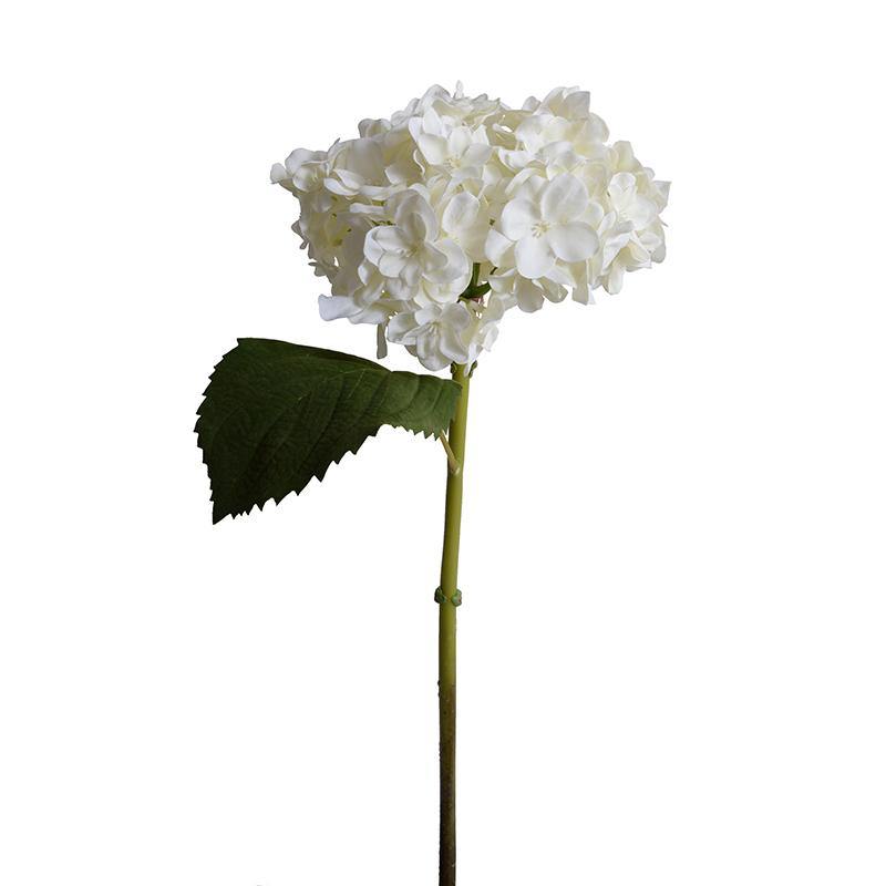 Nuovi disegni di crescita, Stelo di ortensia con foglie, 18" L - Bianco